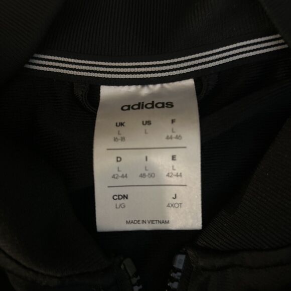 Adidas Jacket Womens Full Zip long sleeve Black size Large - Picture 7 of 9